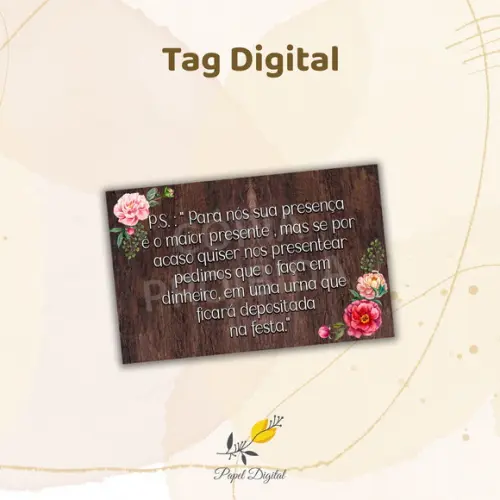 Tag Digital Casamento Modelo 3