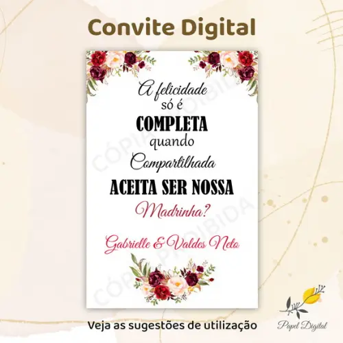 Convite Digital para Padrinhos Modelo 2