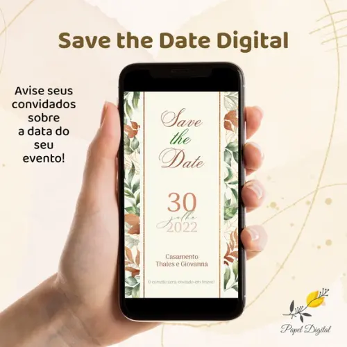 Save The Date Digital Casamento Modelo 8