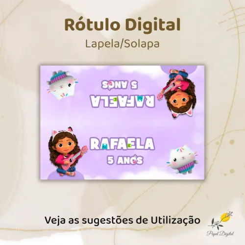 Rótulo Digital Solapa/lapela Casa Mágica da Gabby