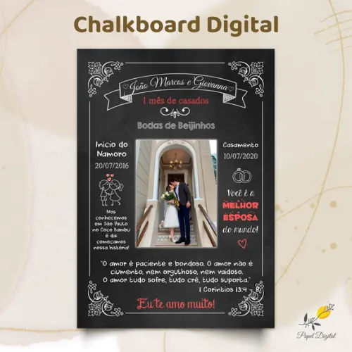 Chalkboard Digital Bodas Modelo 7