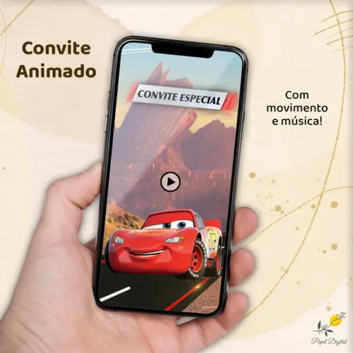 Convite Animado (vídeo) Carros Modelo 2