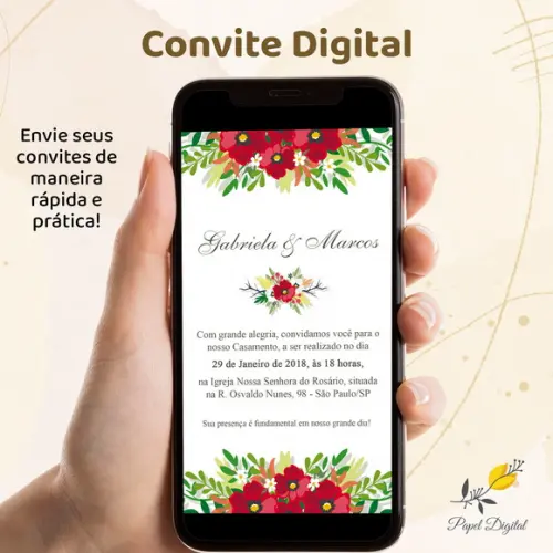 Convite Digital Casamento Modelo 22