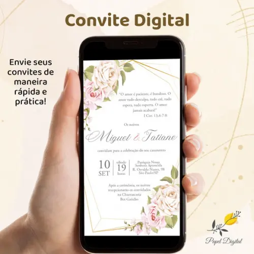 Convite Digital Casamento Modelo 23
