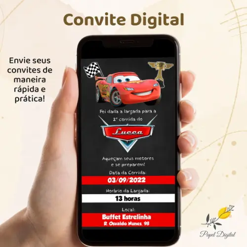 Convite Digital Carros Modelo 9