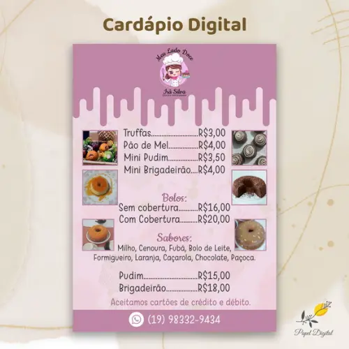 Cardápio Digital Modelo 36