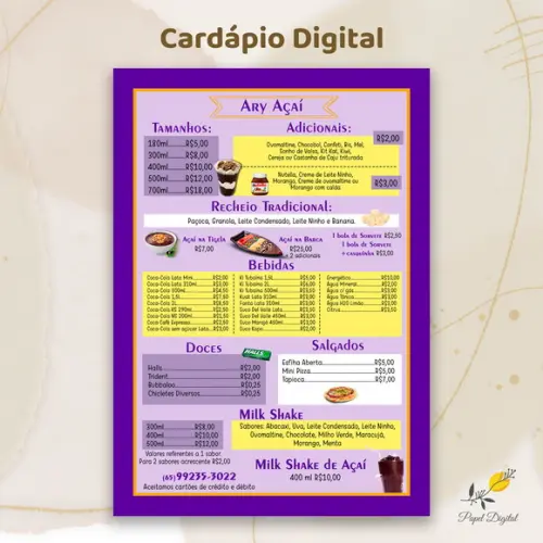 Cardápio Digital Modelo 34