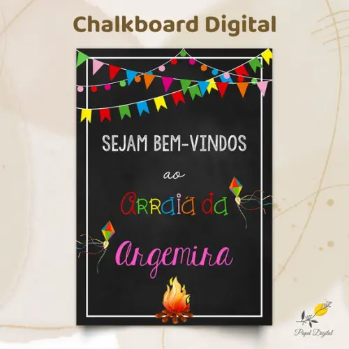 Chalkboard Digital Festa Junina Modelo 3