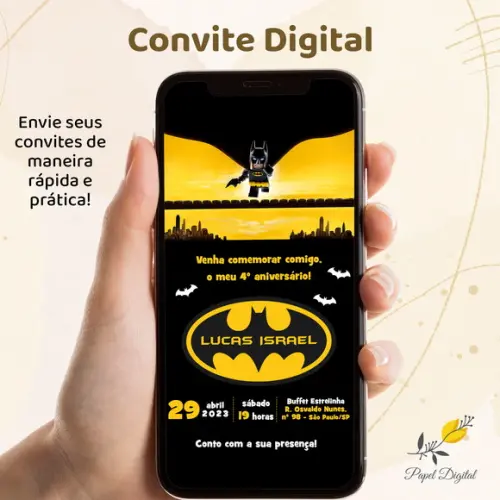 Convite Digital Batman Modelo 4