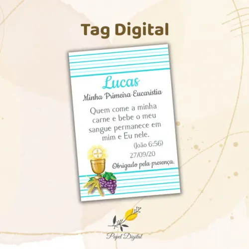 Tag Digital Primeira Comunhão