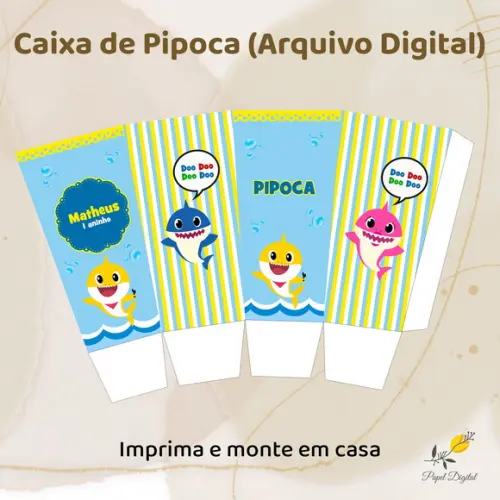 Caixa Pipoca (arquivo Digital) Baby Shark