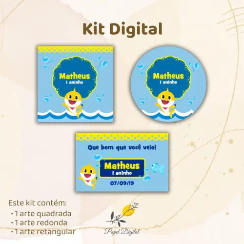 Kit Digital Tags Baby Shark