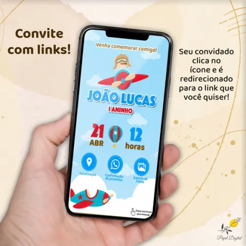 Convite Interativo Aviador