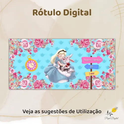 Rótulo Digital Cofrinho Alice
