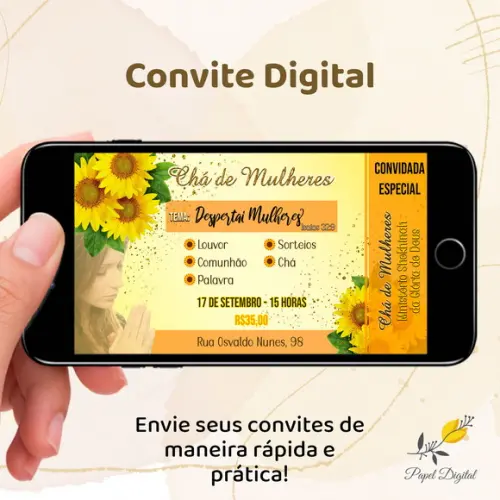 Convite Digital Chá de Mulheres