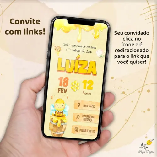 Convite Interativo Abelhinha