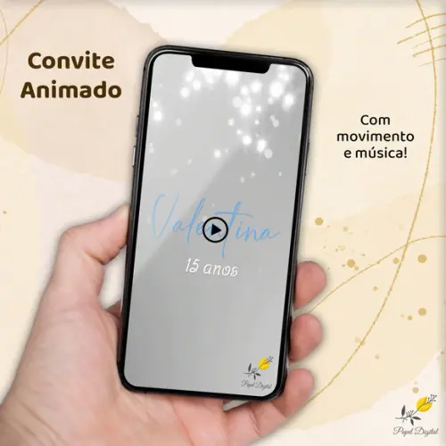 Convite Animado (vídeo) 15 Anos Modelo 1