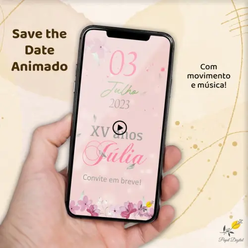Save The Date Animado (vídeo) 15 Anos Modelo 2