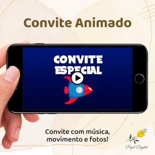 Convite Animado (vídeo) Astronauta Modelo 1