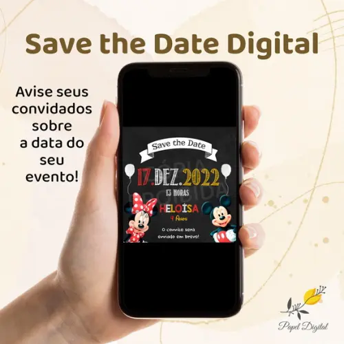 Save The Date Digital Minnie Modelo 4