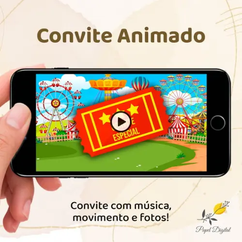 Convite Animado (vídeo) Parque de Diversões