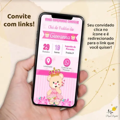 Convite Interativo Chá de Bebê 3 Sugestões de Presente