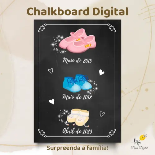 Anúncio De Gravidez Chalkboard Digital