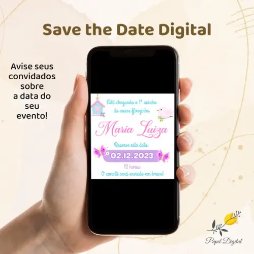 Save The Date Digital Jardim Modelo 2
