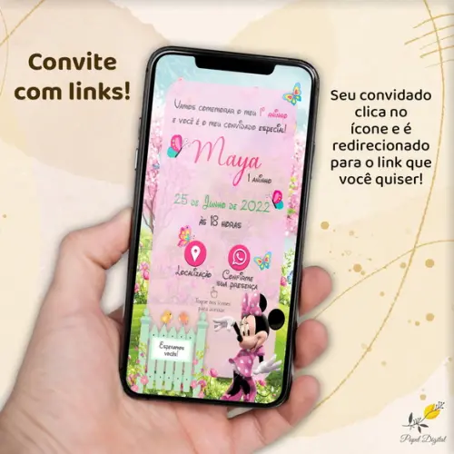 Convite Interativo Jardim da Minnie