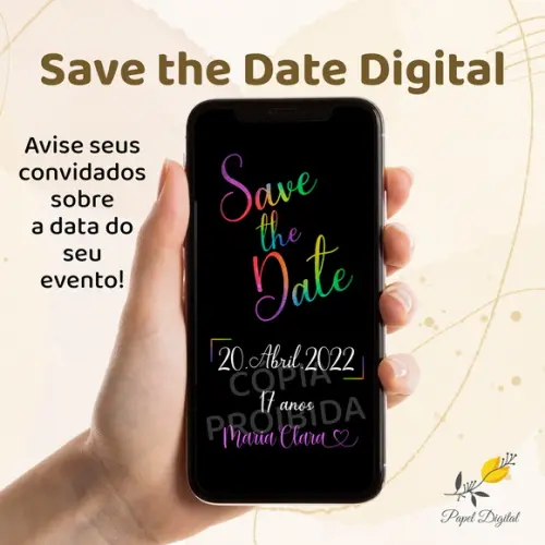 Save The Date Digital Neon Modelo 2