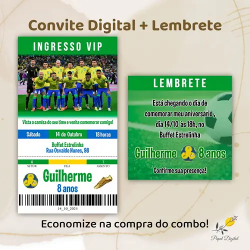 Convite + Lembrete Seleção Brasileira