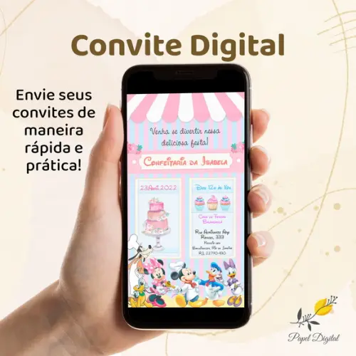 Convite Digital Disney Confeitaria