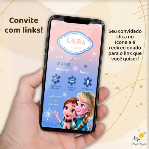 Convite Interativo Frozen Modelo 2