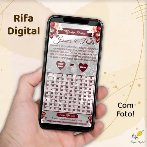 Arte Digital Rifa Casamento