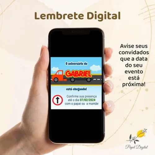 Lembrete Digital Meios de Transportes Modelo 1