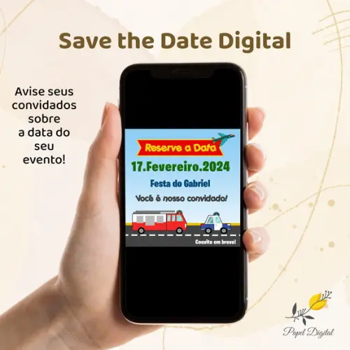 Save The Date Digital Meios de Transportes