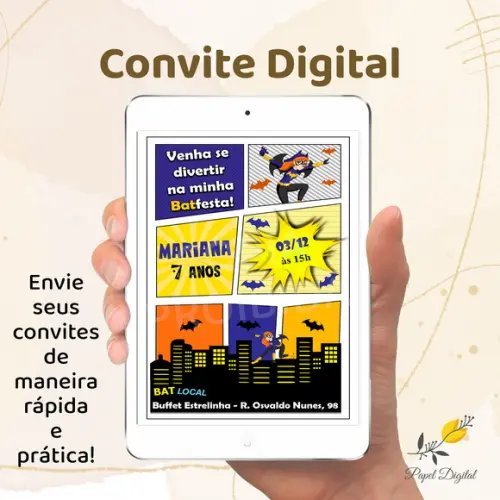 Convite Digital Batgirl