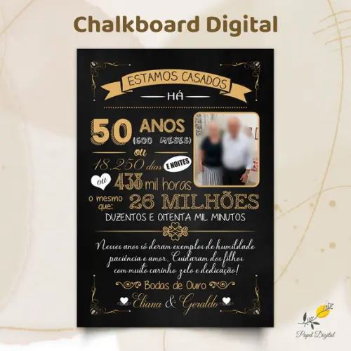 Chalkboard Digital Bodas Modelo 5