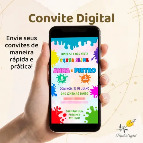 Convite Digital Slime Modelo 2