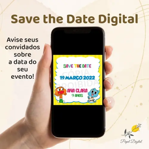 Save The Date Digital Incrível Mundo De Gumball