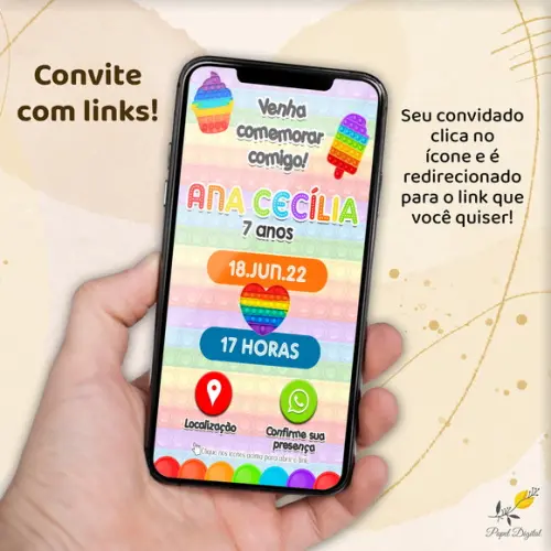 Convite Interativo Pop It