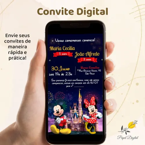 Convite Digital Mickey Modelo 14