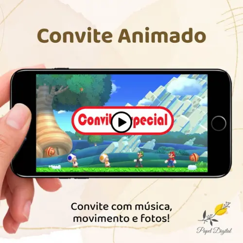 Convite Animado (vídeo) Super Mario
