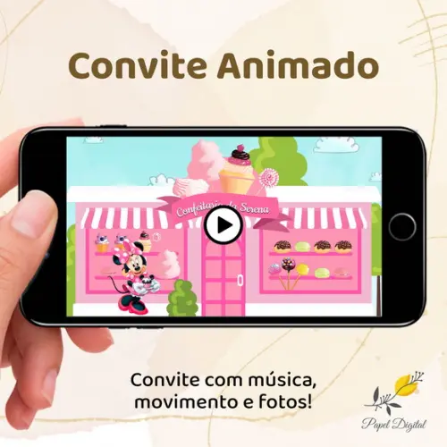 Convite Animado (vídeo) Confeitaria da Minnie