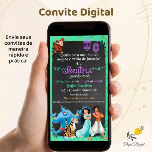 Convite Digital Aladdin