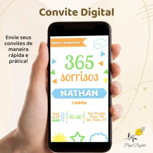 Convite Digital Aniversário Infantil Modelo 10