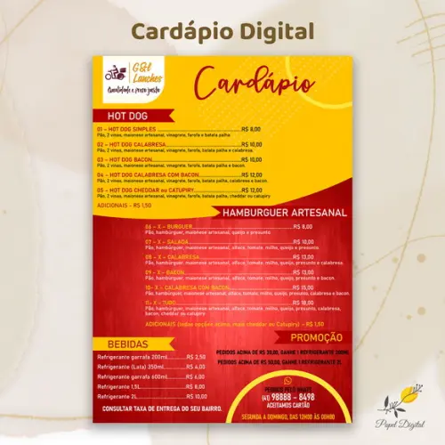 Cardápio Digital Modelo 29