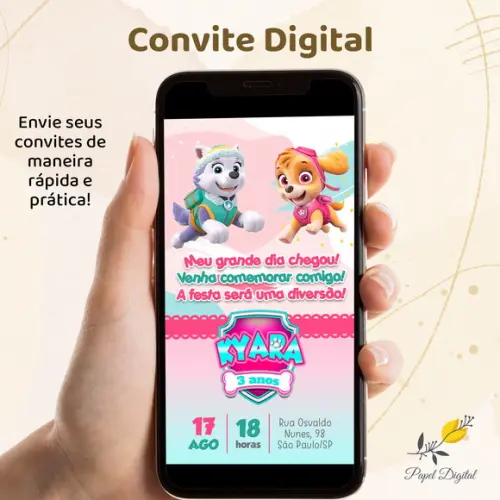 Convite Digital Patrulha Canina Modelo 10