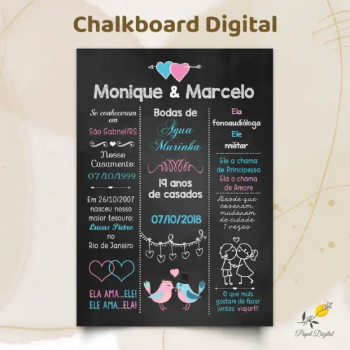 Chalkboard Digital Bodas Modelo 4