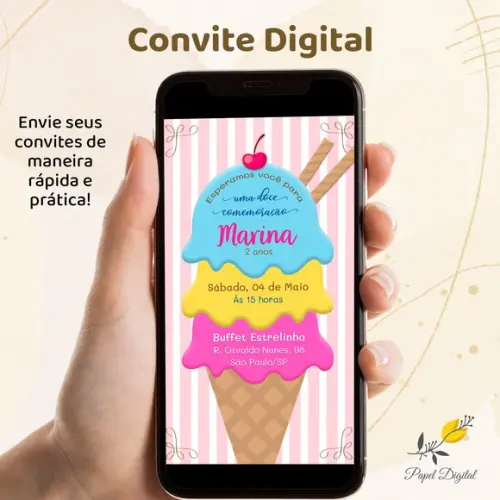 Convite Digital Sorvete
